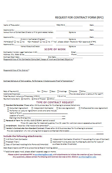 request for contract application form