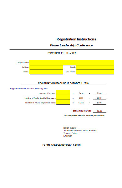 roommate registration form in excel