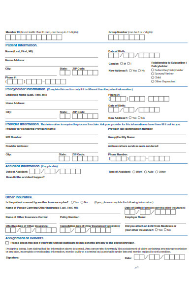 sample medical claim form
