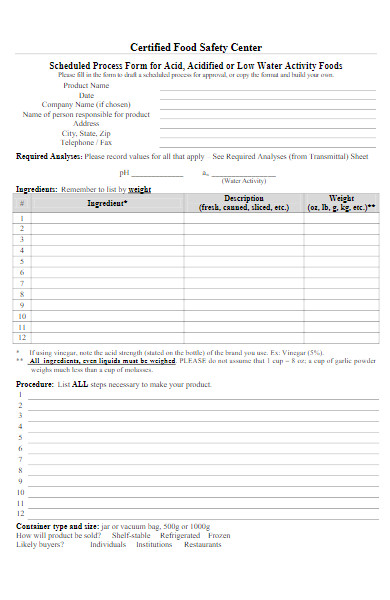 scheduled process form