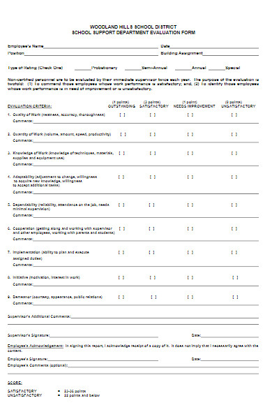 FREE 13+ Staff Evaluation Forms Download – How to Create Guide, Tips