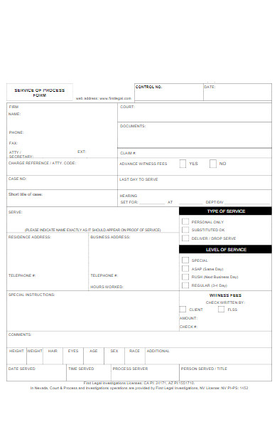 service of process form
