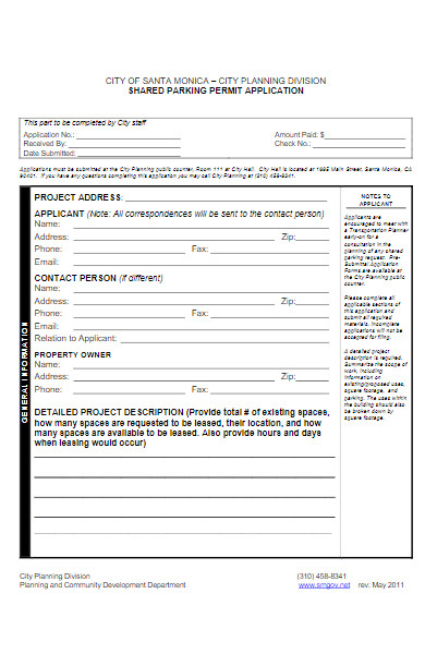 shared parking permit application form