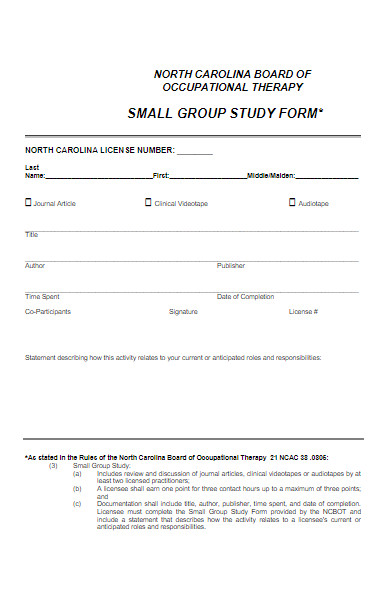 small group study form