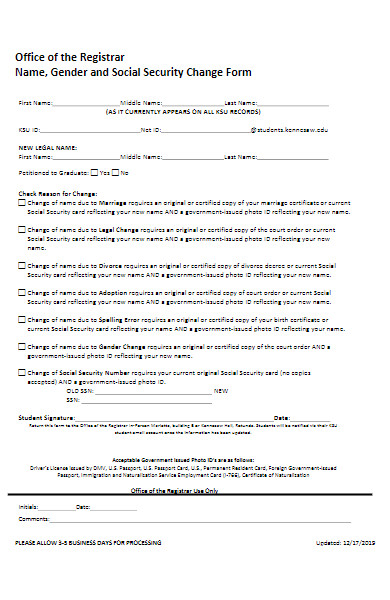 social security change form