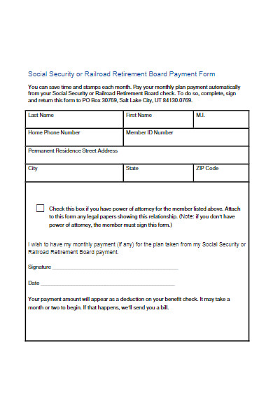 social security payment form