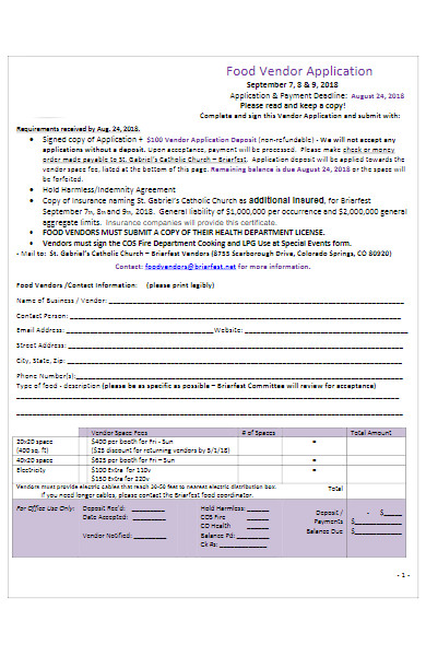 street food vendor application form