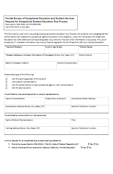 student due process form