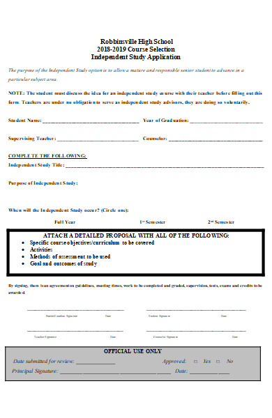 study contract application form