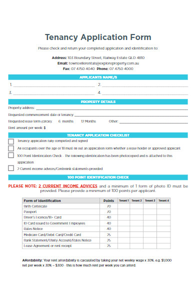 tenancy application form in pdf