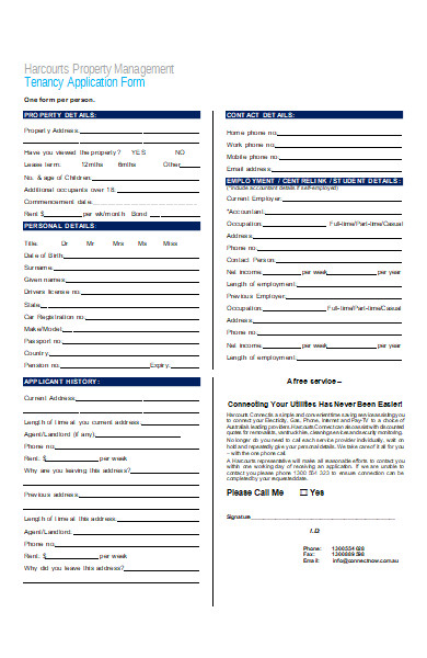 tenancy property management application form