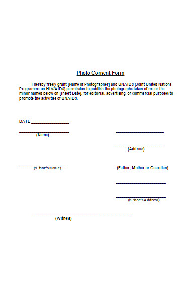 advertising photo consent form