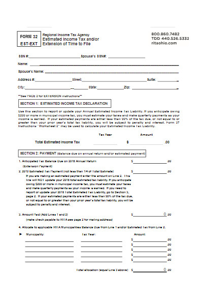 agency tax declaration form