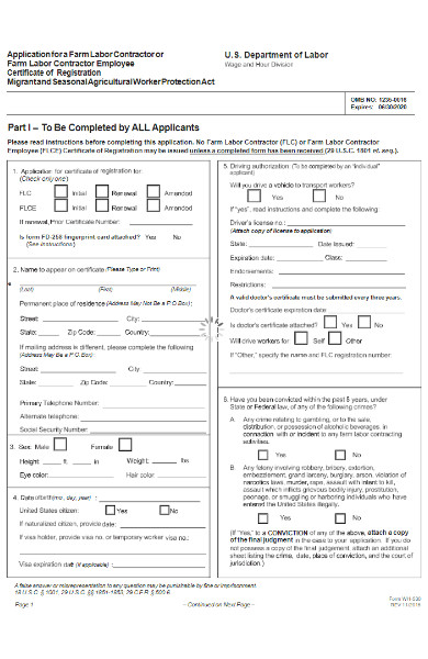 application for farm labor contractor form