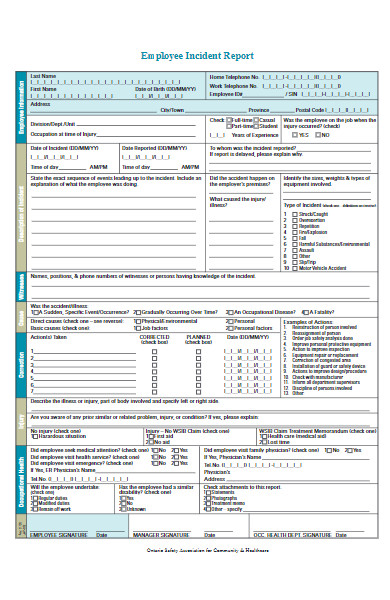 association employee incident report form