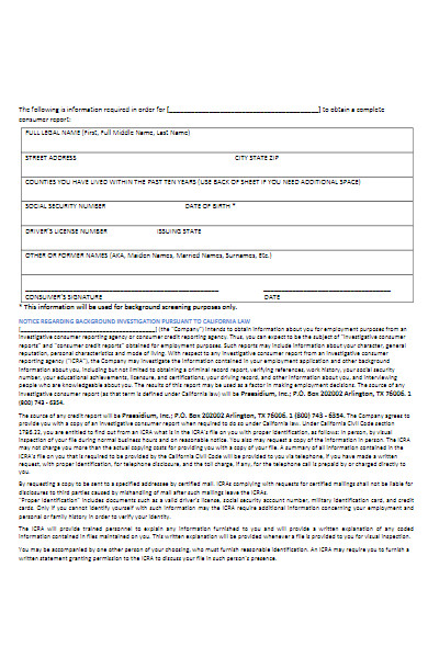 background check consent form example