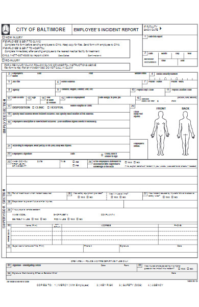 basic employee incident report form