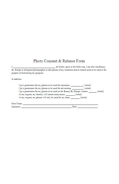 basic photo consent form