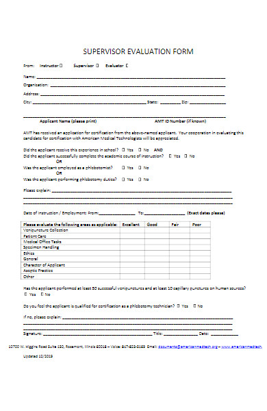 basic supervisor evaluation form