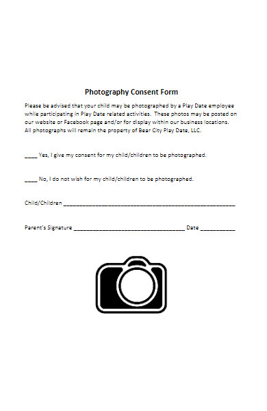 child care photography consent form