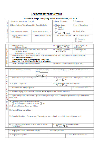 FREE 35+ Employee Accident Report Forms in PDF