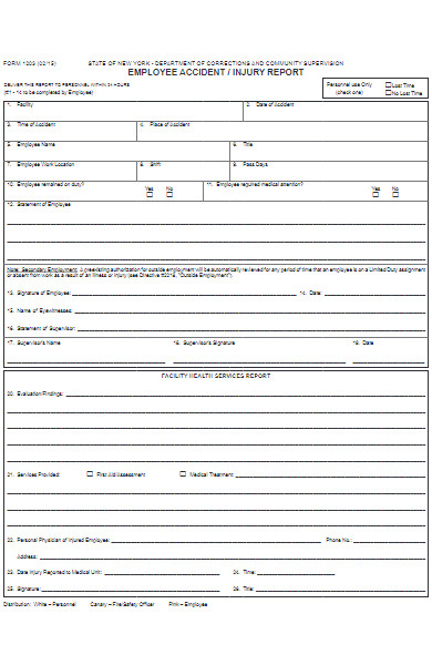 community employee accident report form