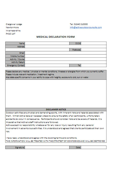 FREE 50+ Medical Declaration Forms Download – How to Create Guide, Tips