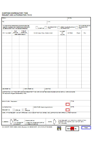 compensatory time request and authorization form