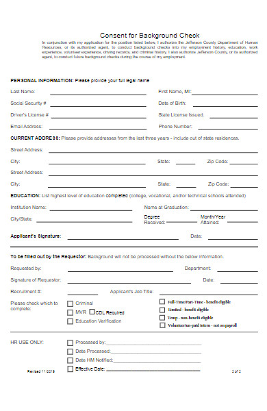 consent for background check form