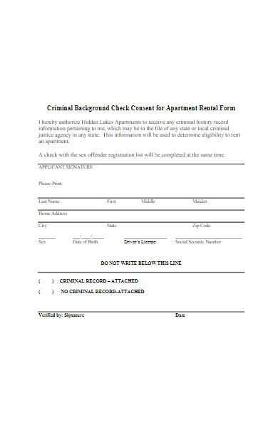criminal background check consent for apartment rental form