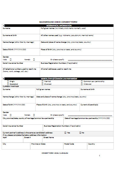 department background check consent form