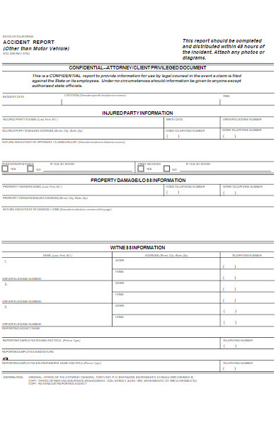 employe accident report attorney form