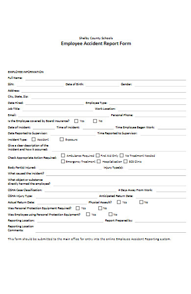 employee accident report form example