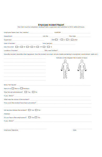 employee incident report form for university