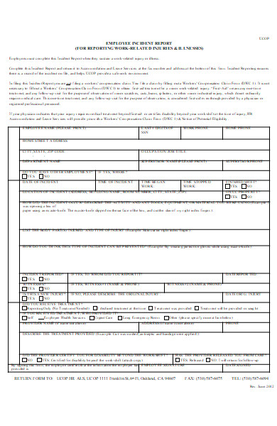 employee incident report form in doc
