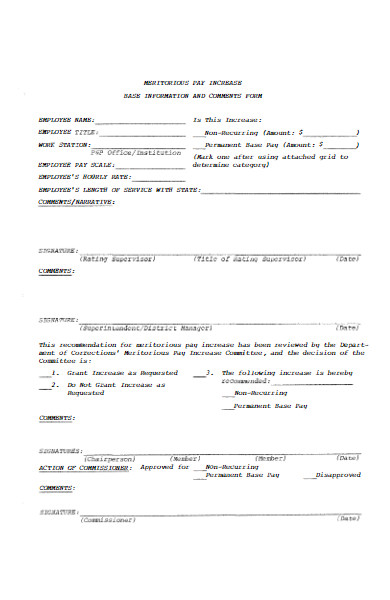 employee pay inrease form in pdf