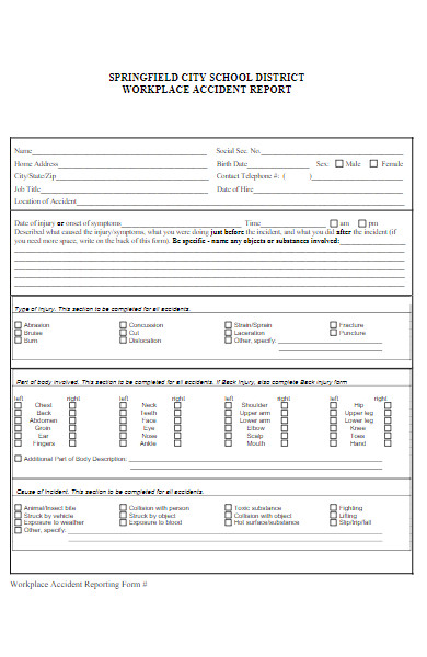 employee workplace accident report form