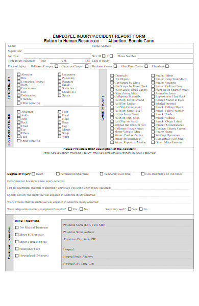 hr employee accident report form