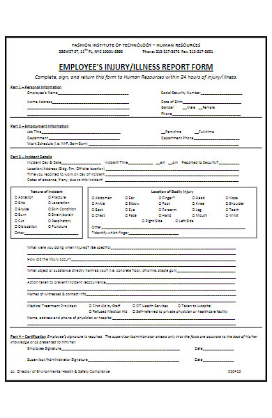 hr employee incident report form