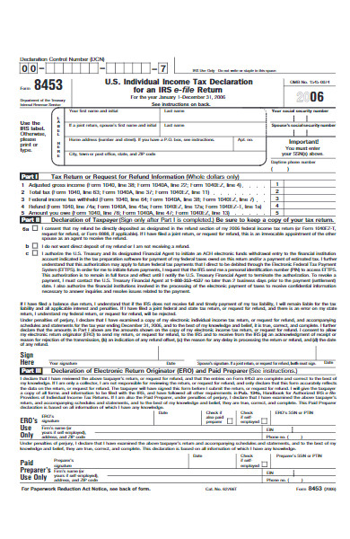 individual income tax declaration form