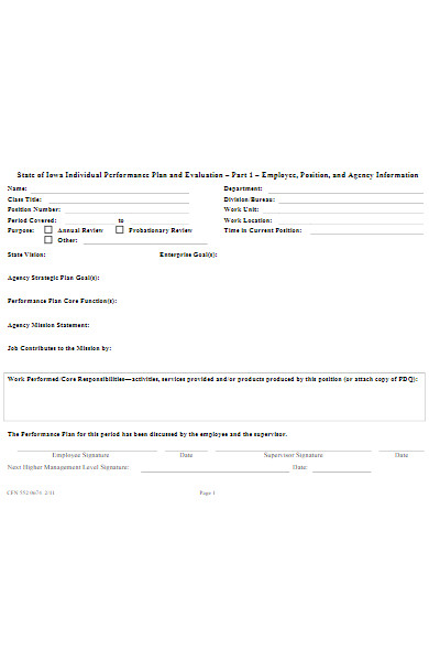 individual performance plan evaluation form