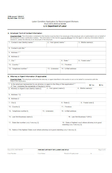 labor condition application form