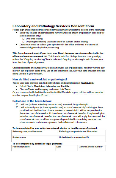 laboratory services consent form