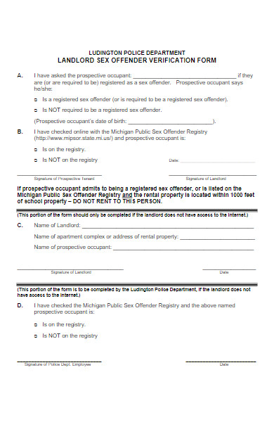 landlord sex offender verification form