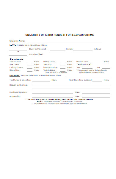 leave overtime request form