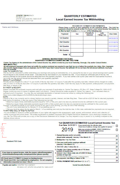 local earned income tax declaration form