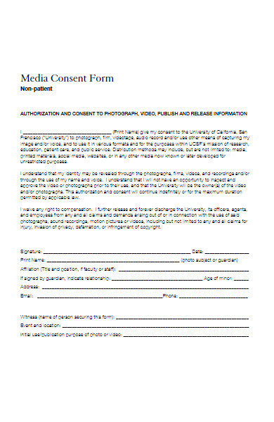 media photo consent form