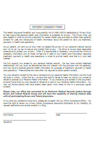 medical group patient consent form
