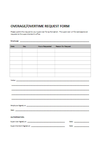 overage overtime request form