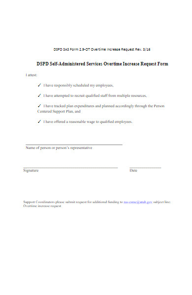 overtime increase request form